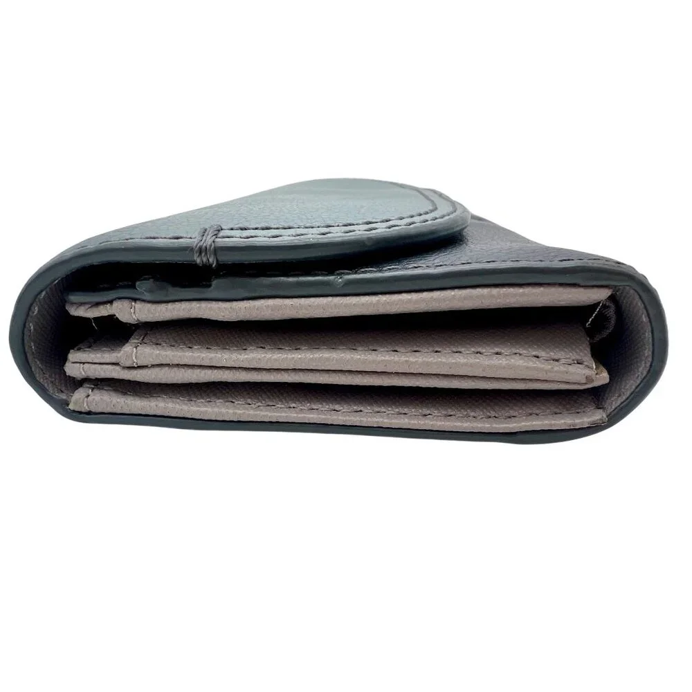 Fossil Cleo Leather Clutch Wallet Light Blue & Navy Leather Two-Tone - Picture 8 of 9